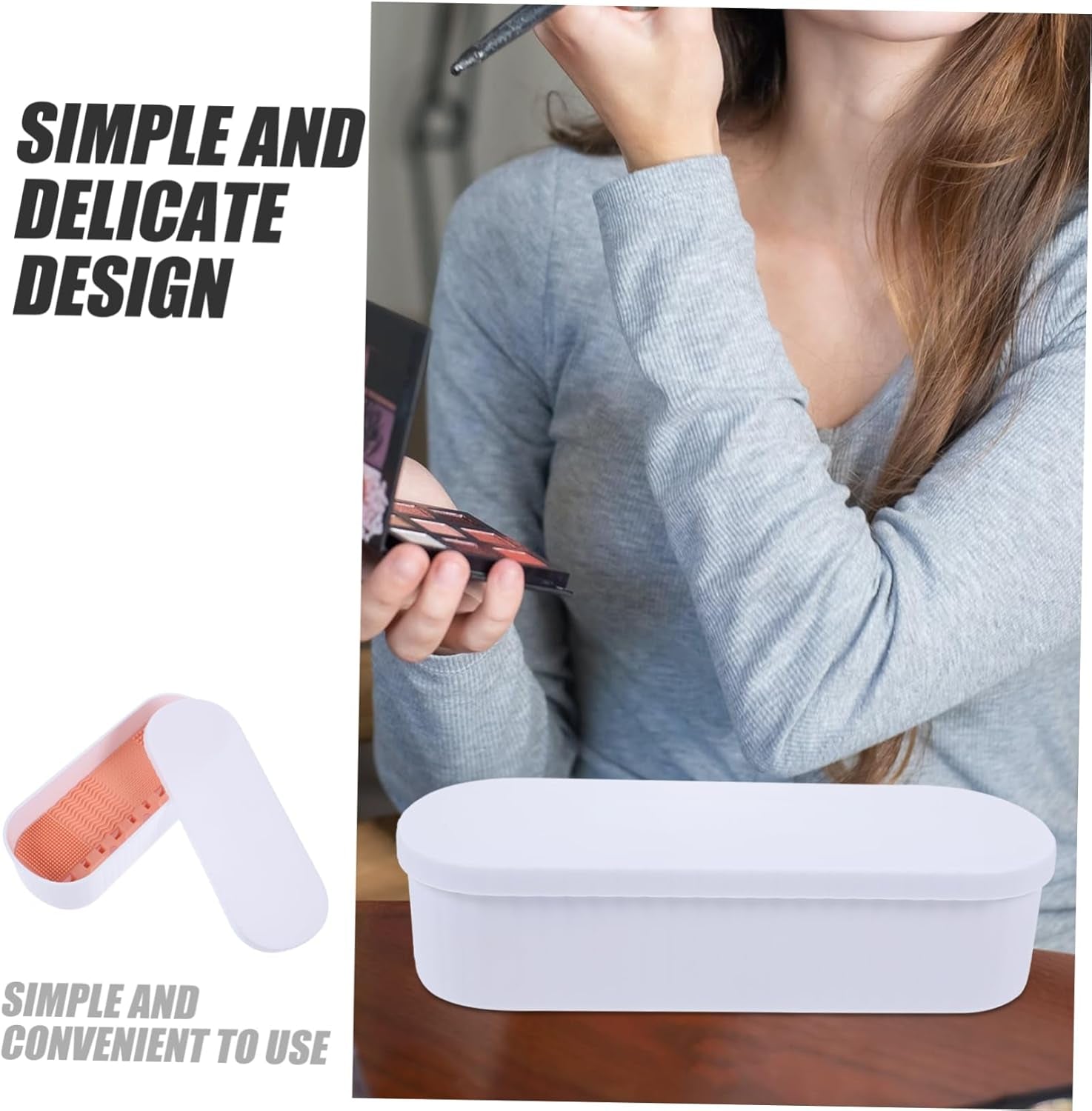 Box White Makeup Brush Cleaner Boxes Brush Cleaner Make up Makeup Brush Cleaning Tools Makeup Brush Cleaning Container Pp